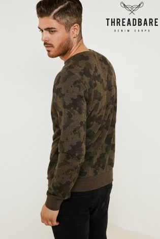 Threadbare Camo Crew Sweatshirt